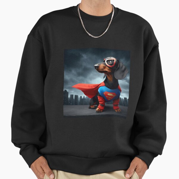 Superhero Dachshund: Tiny Hero, Big Bark - Adult & Kids T-Shirts, Sweatshirts & Hoodies apparel design preview 1