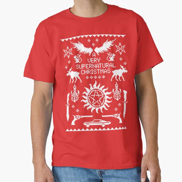 A Very Supernatural Christmas Pattern - Adult & Kids T-Shirts, Sweatshirts & Hoodies apparel design preview 1