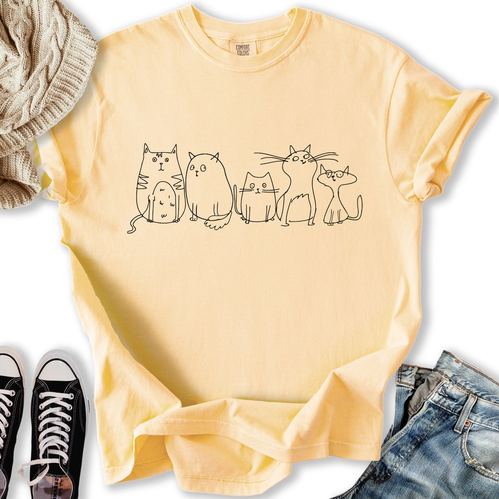 Vintage Cats Sketch - Adult & Kids T-Shirts, Sweatshirts & Hoodies apparel design preview 1