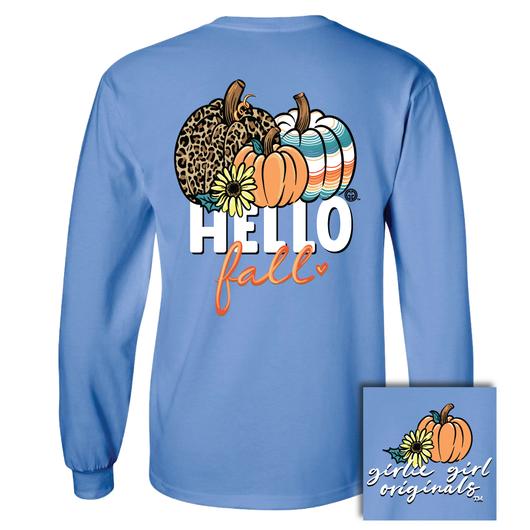 Girlie Girl Originals Hello Fall Pattern Pumpkin - Adult & Kids T-Shirts, Sweatshirts & Hoodies apparel design preview 2