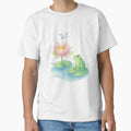 Peaceful Pond Frog and Dragonfly Watercolor - Adult & Kids T-Shirts, Sweatshirts & Hoodies apparel design preview 1