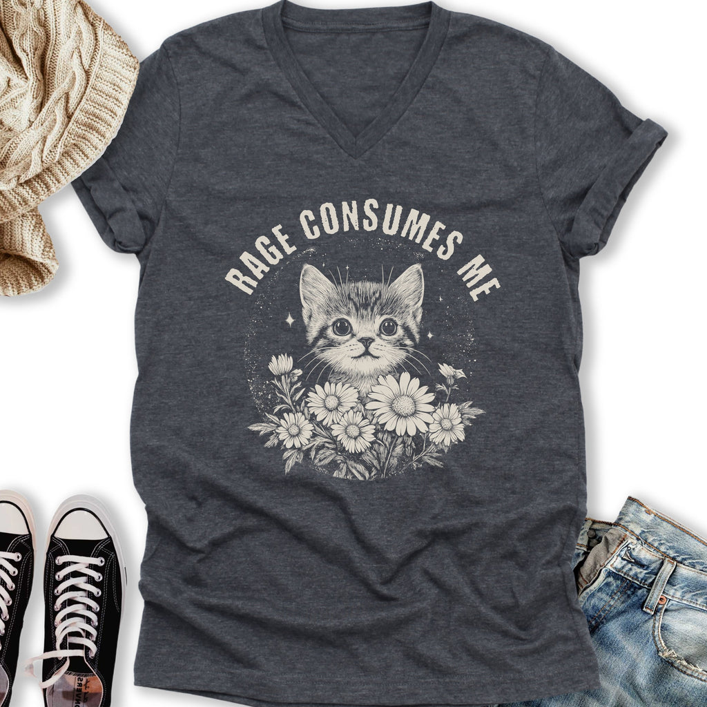 Rage Consumes Me V-Neck - Adult & Kids T-Shirts, Sweatshirts & Hoodies apparel design preview 2