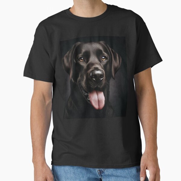 Black Labrador Dog Portrait - Adult & Kids T-Shirts, Sweatshirts & Hoodies apparel design preview 1