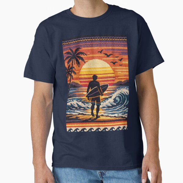 Cool surfer at sunset - Adult & Kids T-Shirts, Sweatshirts & Hoodies apparel design preview 1