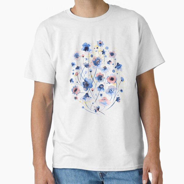 Soft wildflowers painted with ink and watercolor - Adult & Kids T-Shirts, Sweatshirts & Hoodies apparel design preview 1