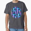 Luminescent Rainbow Jellyfish on Navy Blue - Adult & Kids T-Shirts, Sweatshirts & Hoodies apparel design preview 1