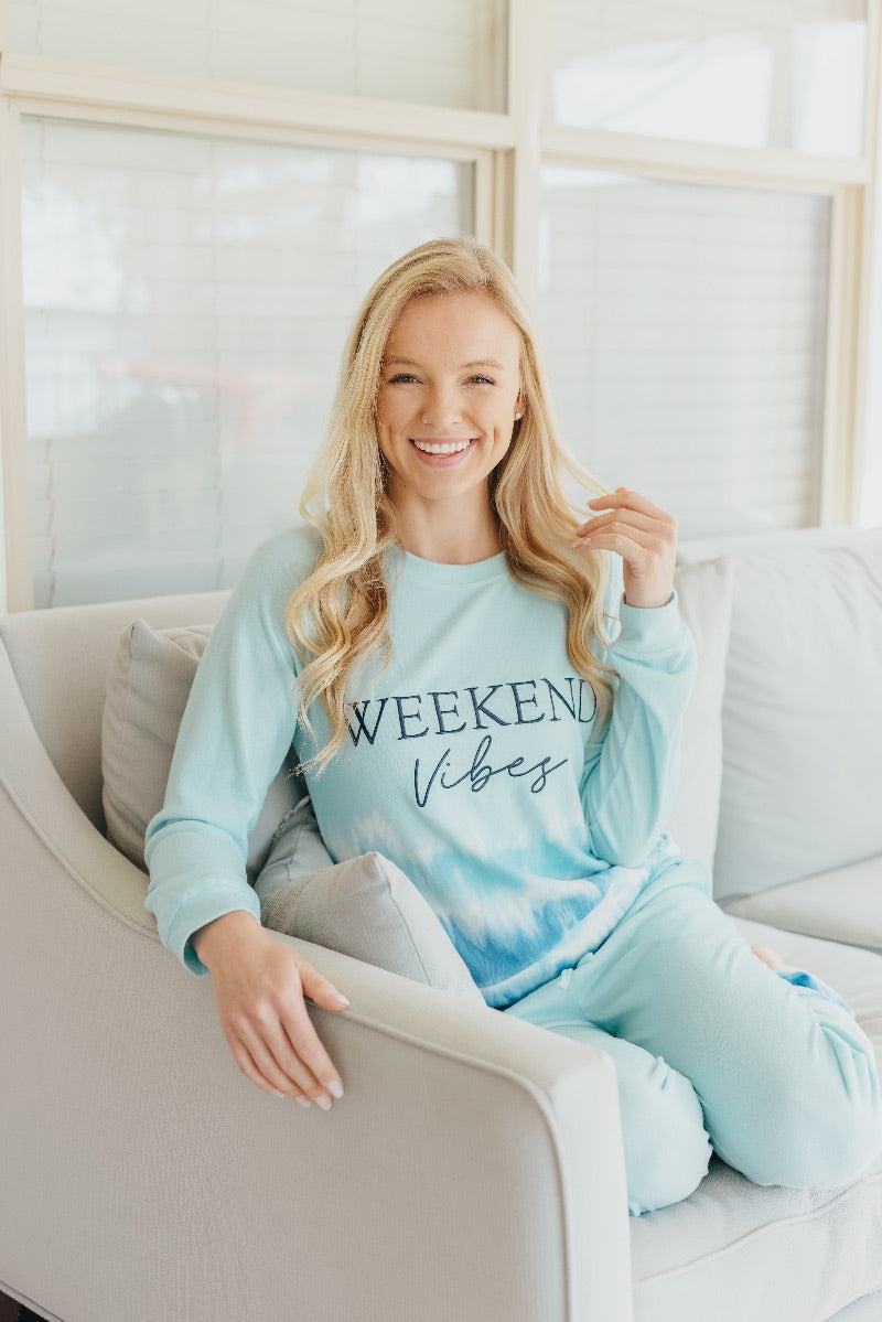 SALE Simply Southern Weekend Vibes Stripe Tiedye Crew - Adult & Kids T-Shirts, Sweatshirts & Hoodies apparel design preview 2