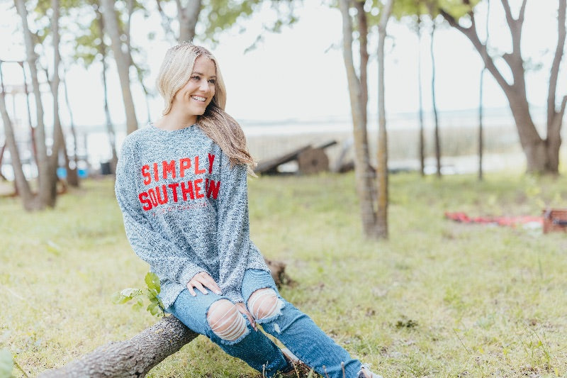 Simply Southern Red Logo Terry Soft Crew - Adult & Kids T-Shirts, Sweatshirts & Hoodies apparel design preview 2