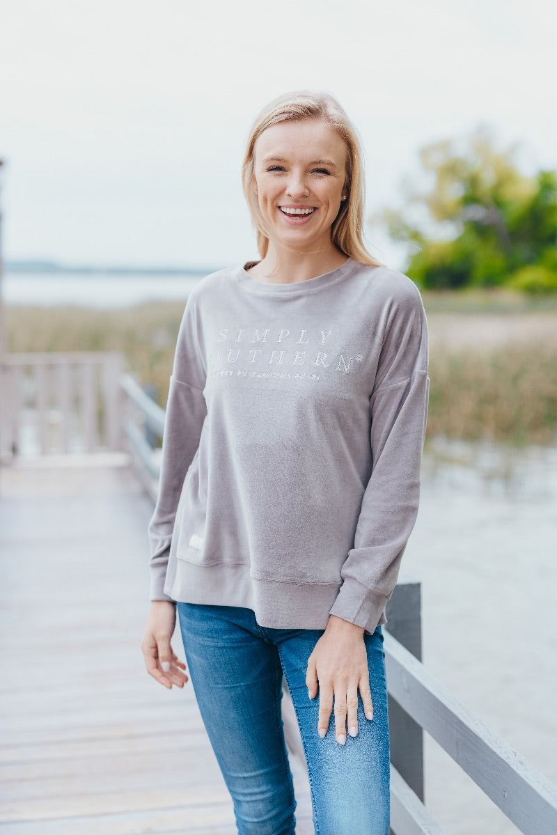 Simply Southern Preppy Squishy Grey Crew - Adult & Kids T-Shirts, Sweatshirts & Hoodies apparel design preview 2
