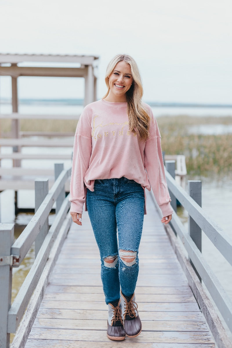 Simply Southern Preppy Squishy Rose Crew - Adult & Kids T-Shirts, Sweatshirts & Hoodies apparel design preview 2