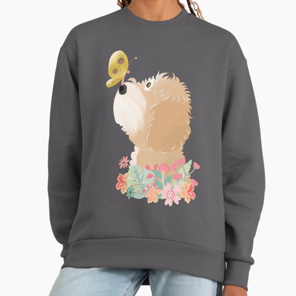 Hello Spring! White Cream Goldendoodle Labradoodle - Adult & Kids T-Shirts, Sweatshirts & Hoodies apparel design preview 1