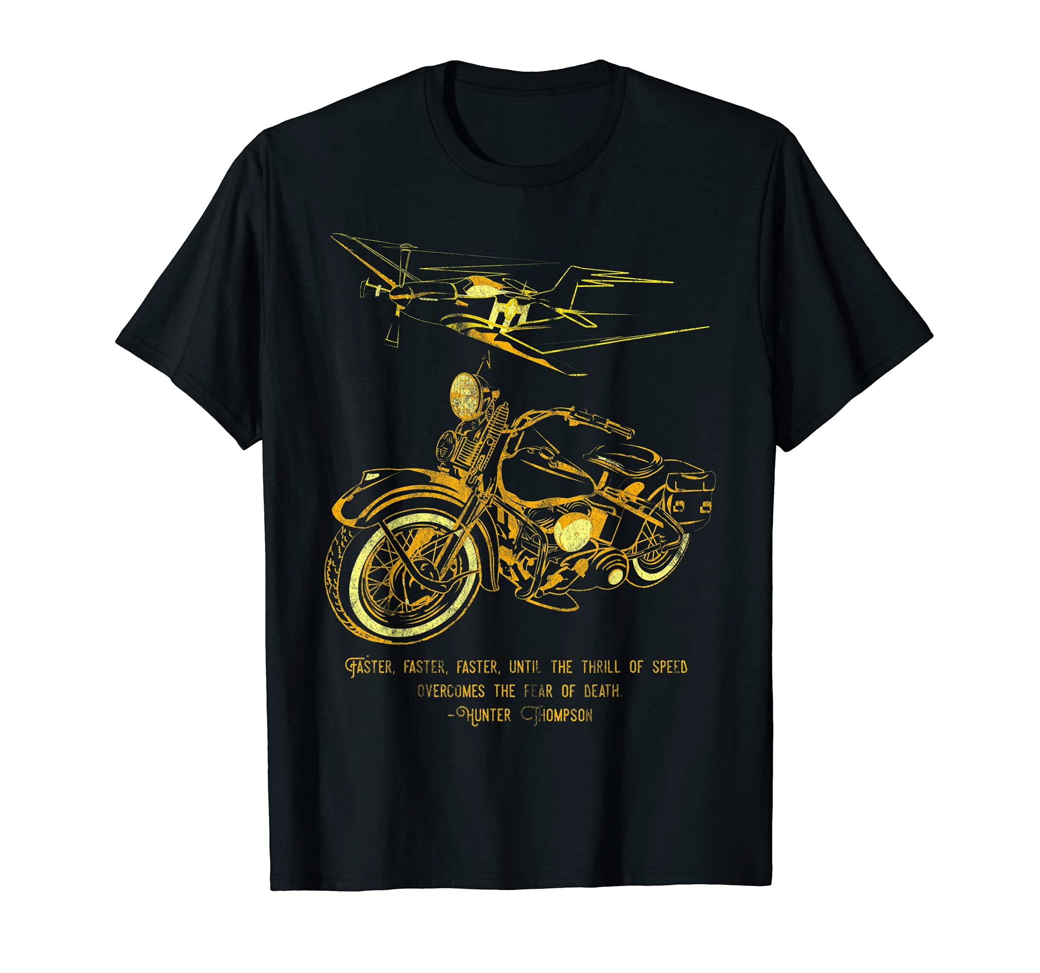 Americana Motorcycle P 51 Airplane T-Shirt - Unique Graphic Men Women - T-Shirt, Sweatshirt, Hoodie