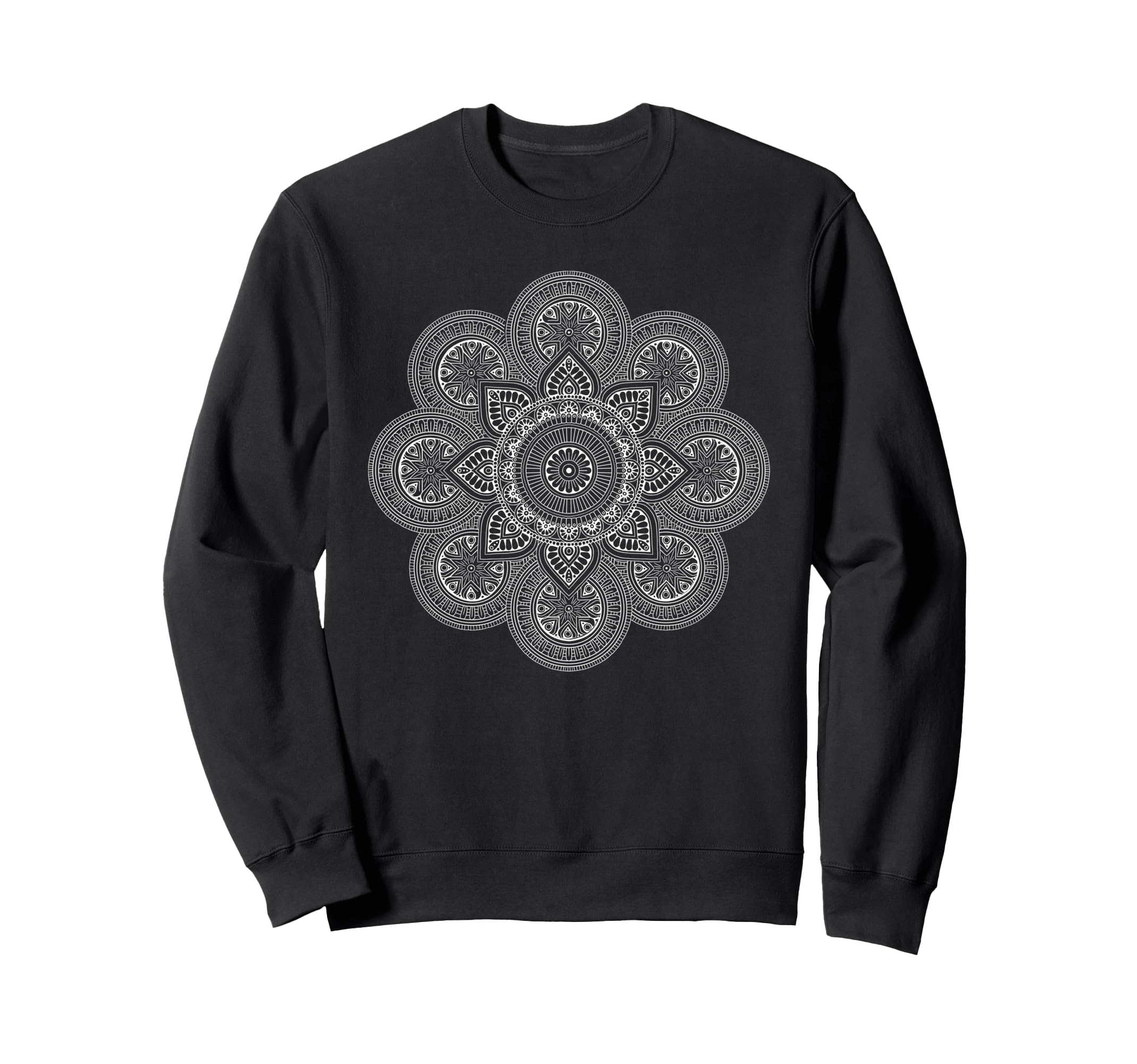 Floral Mandala Geometric Pattern Sweatshirt - Fun Novelty Design Men Women - T-Shirt, Sweatshirt, Hoodie