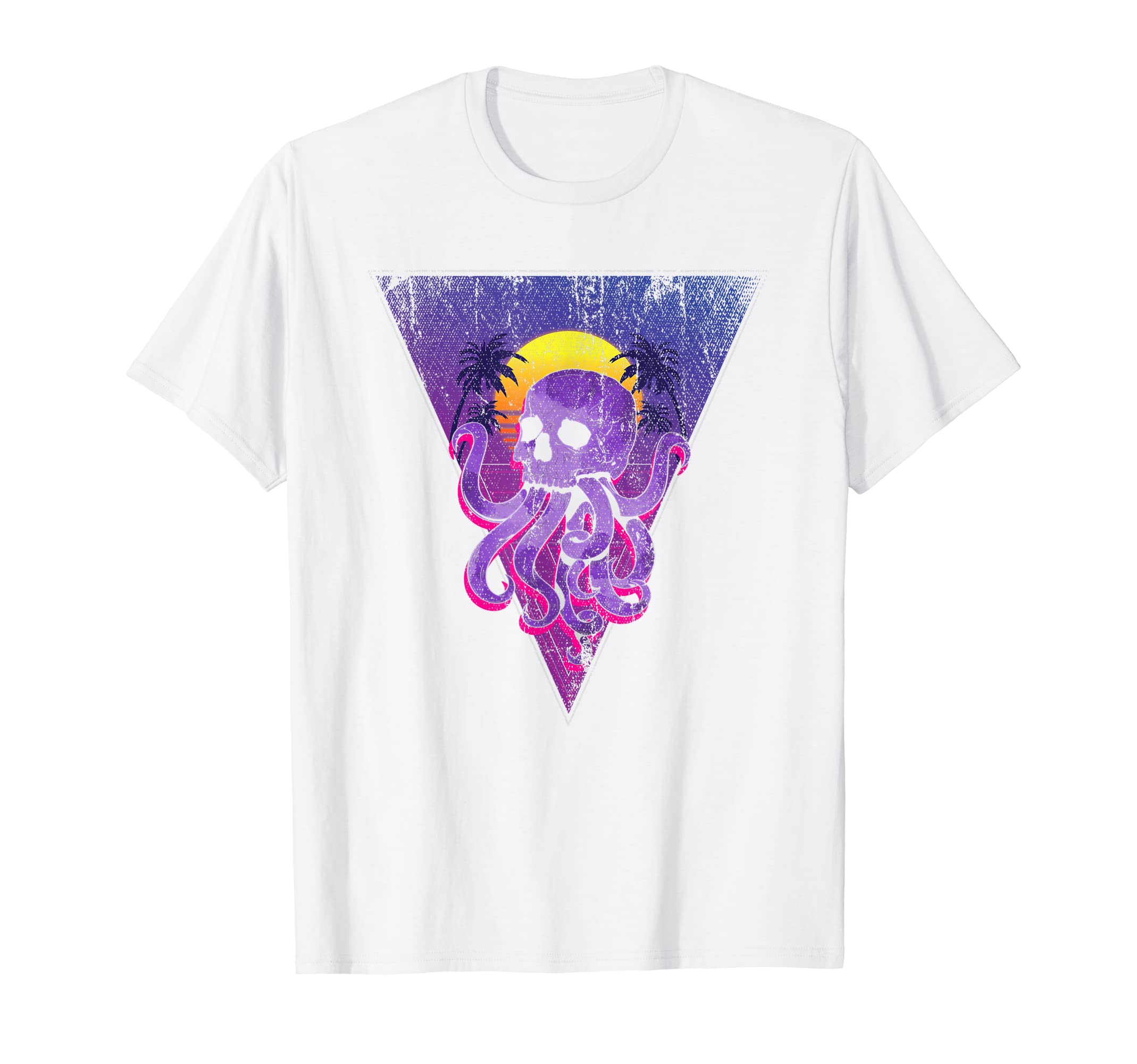 80S Aesthetic Kraken Skull Sea T-Shirt - Custom Art Print Men Women - T-Shirt, Sweatshirt, Hoodie