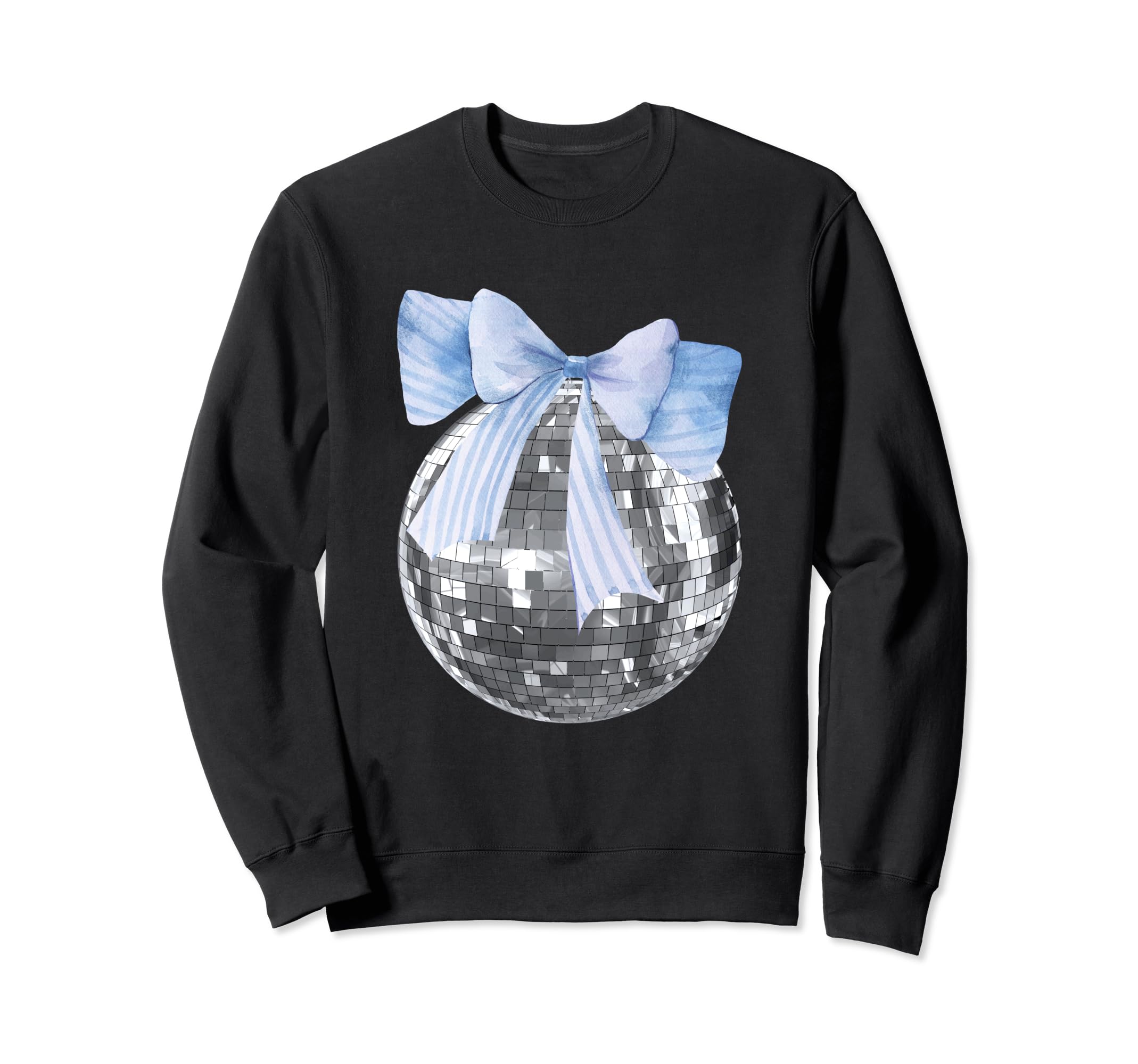Disco Ball Blue Bow Coquette Girly Sweatshirt - Graphic Print Unisex - T-Shirt, Sweatshirt, Hoodie