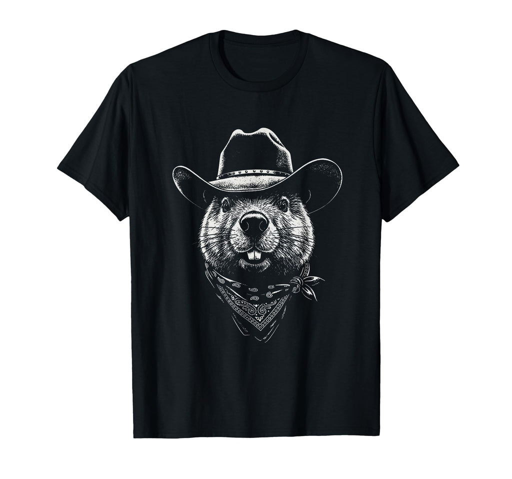 Beaver Cowboy Portrait Western T-Shirt - Streetwear Style for Adults - T-Shirt, Sweatshirt, Hoodie