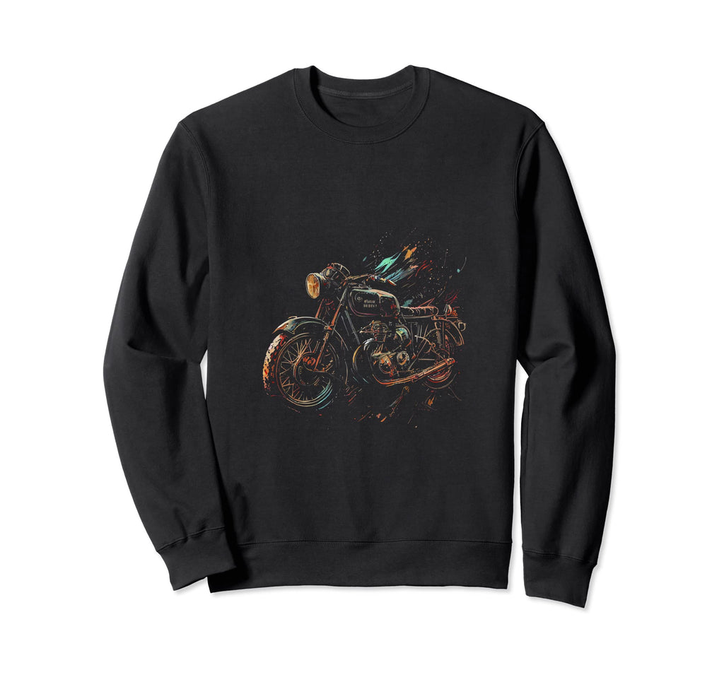 Stylish Motorcycle Sweatshirt - Aesthetic Graphic for Adults - T-Shirt, Sweatshirt, Hoodie