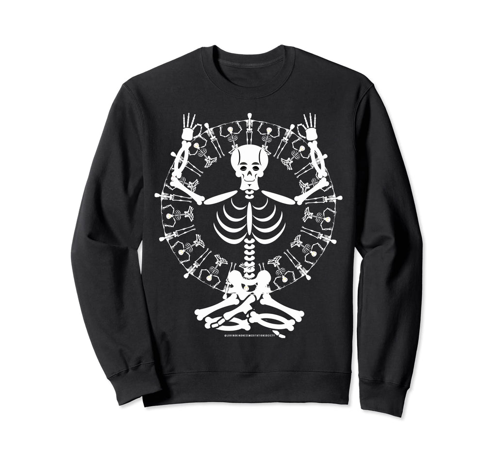 Halloween Meditate Skeleton Sweatshirt - Unique Graphic for Adults - T-Shirt, Sweatshirt, Hoodie