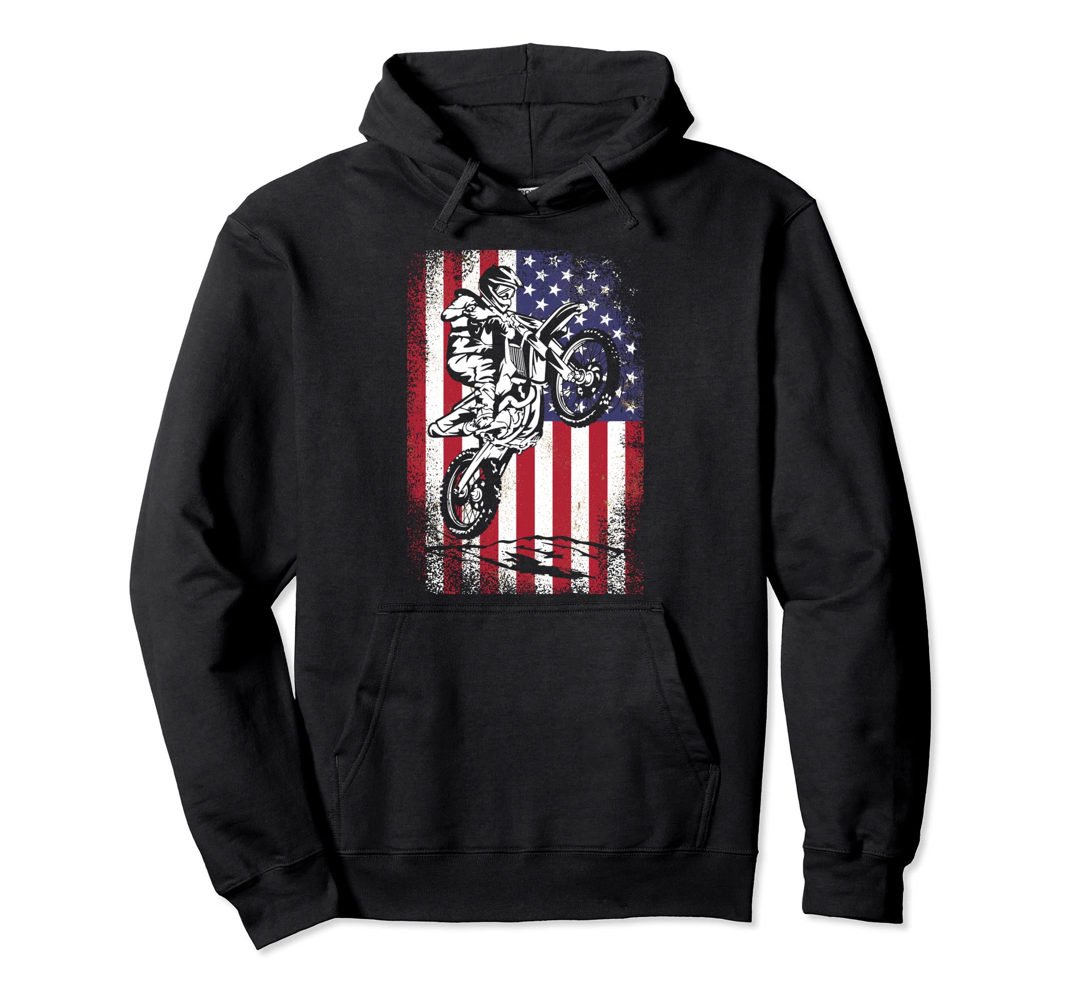 Dirt Bike Motocross Motorcycle Usa Hoodie - Aesthetic Graphic Unisex - T-Shirt, Sweatshirt, Hoodie