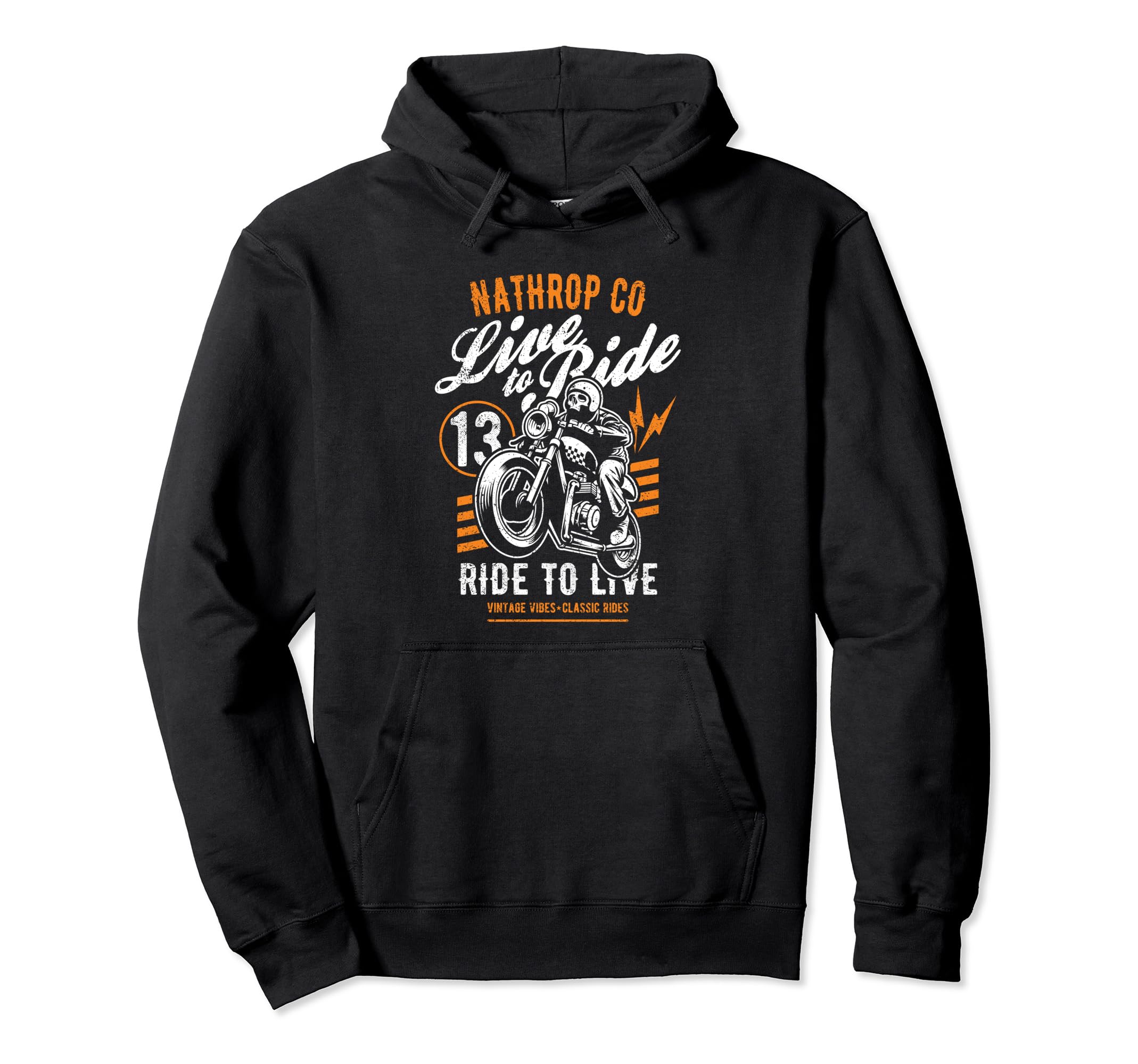 Nathrop Colorado Motorcycle Rider Skull Hoodie - Unique Graphic Unisex - T-Shirt, Sweatshirt, Hoodie