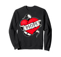 Mom Heart Traditional Old School Sweatshirt - Aesthetic Graphic Unisex - T-Shirt, Sweatshirt, Hoodie