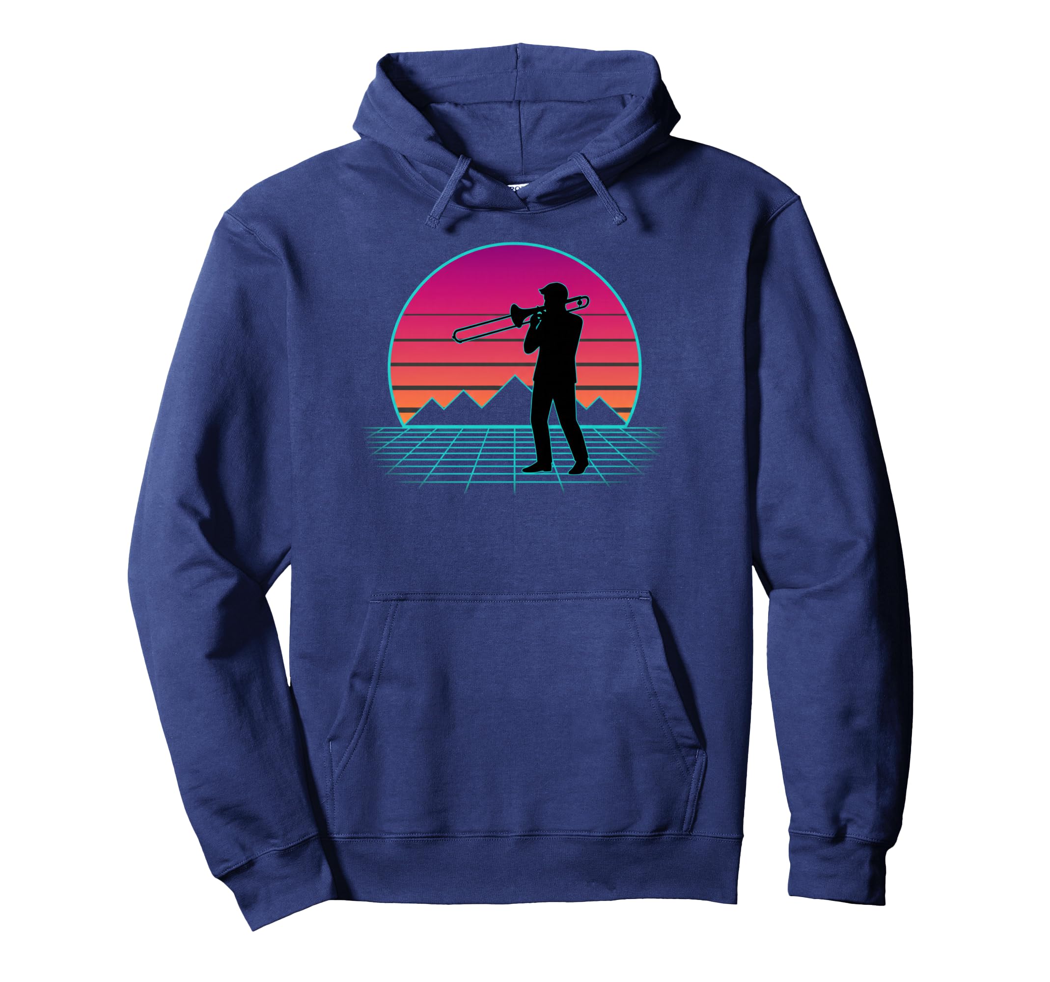 Trombone Jazz Player Sunset Hoodie - Fun Novelty Design Men Women - T-Shirt, Sweatshirt, Hoodie