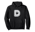 Bold Letter White D Outline Alphabet Hoodie - Novelty Apparel for Adults - T-Shirt, Sweatshirt, Hoodie