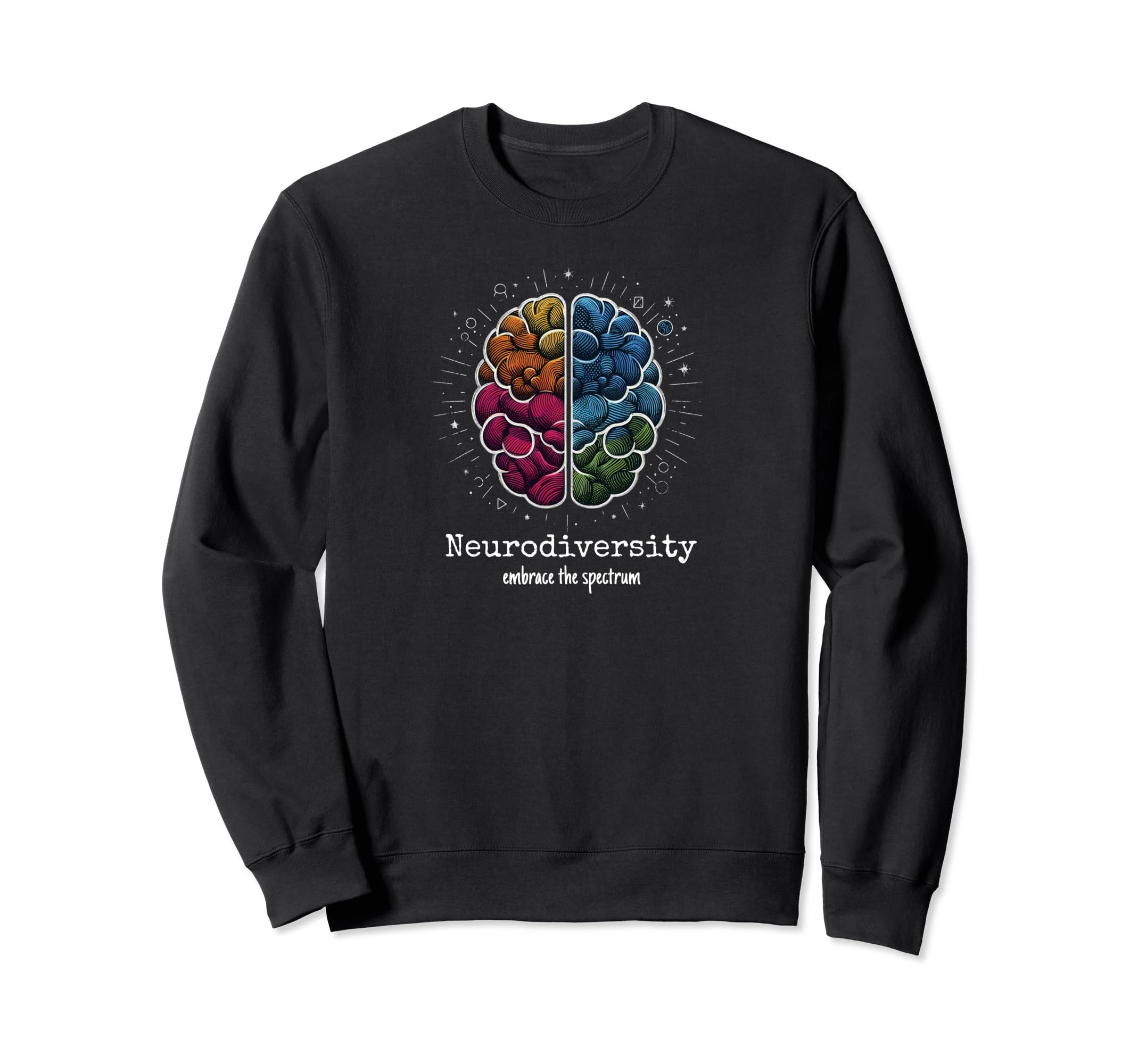 Colorful Rainbow Brain Sweatshirt - Casual Everyday Wear Unisex - T-Shirt, Sweatshirt, Hoodie