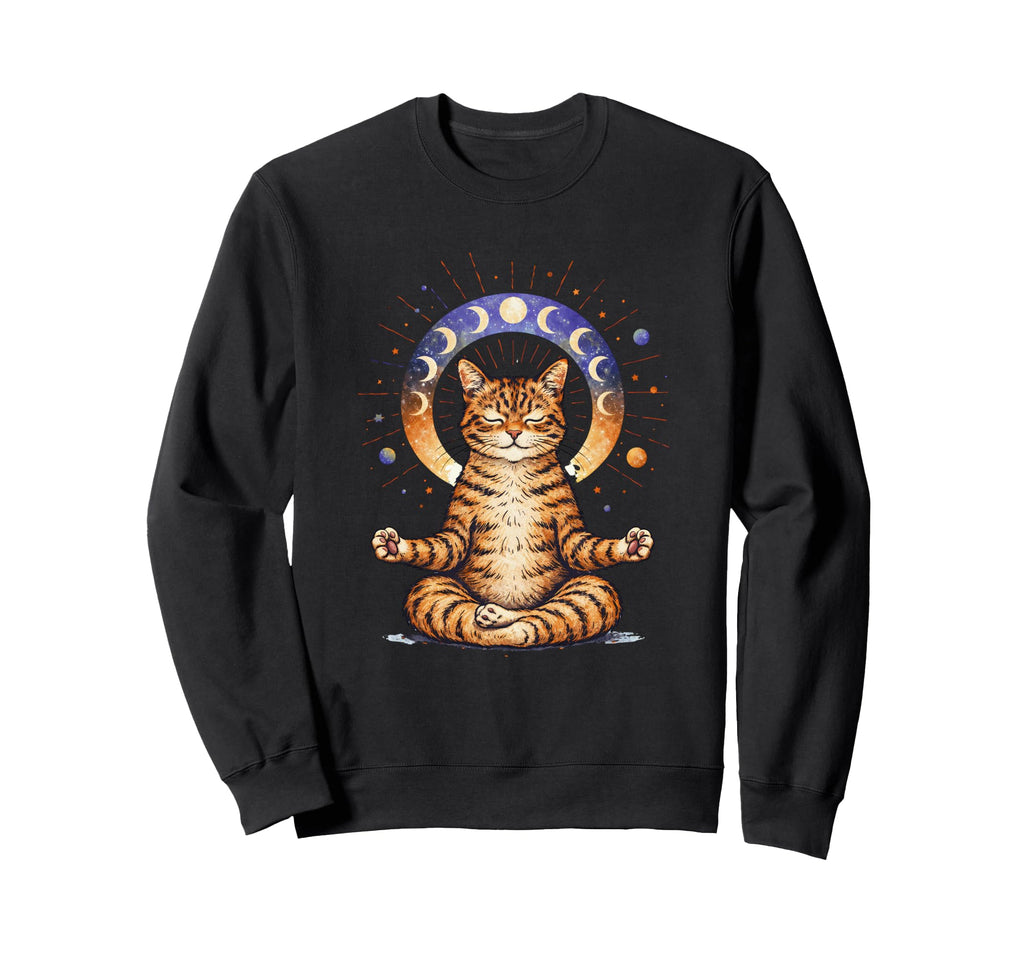 Zen Cat Spiritual Buddhist Yoga Sweatshirt - Novelty Apparel Men Women - T-Shirt, Sweatshirt, Hoodie