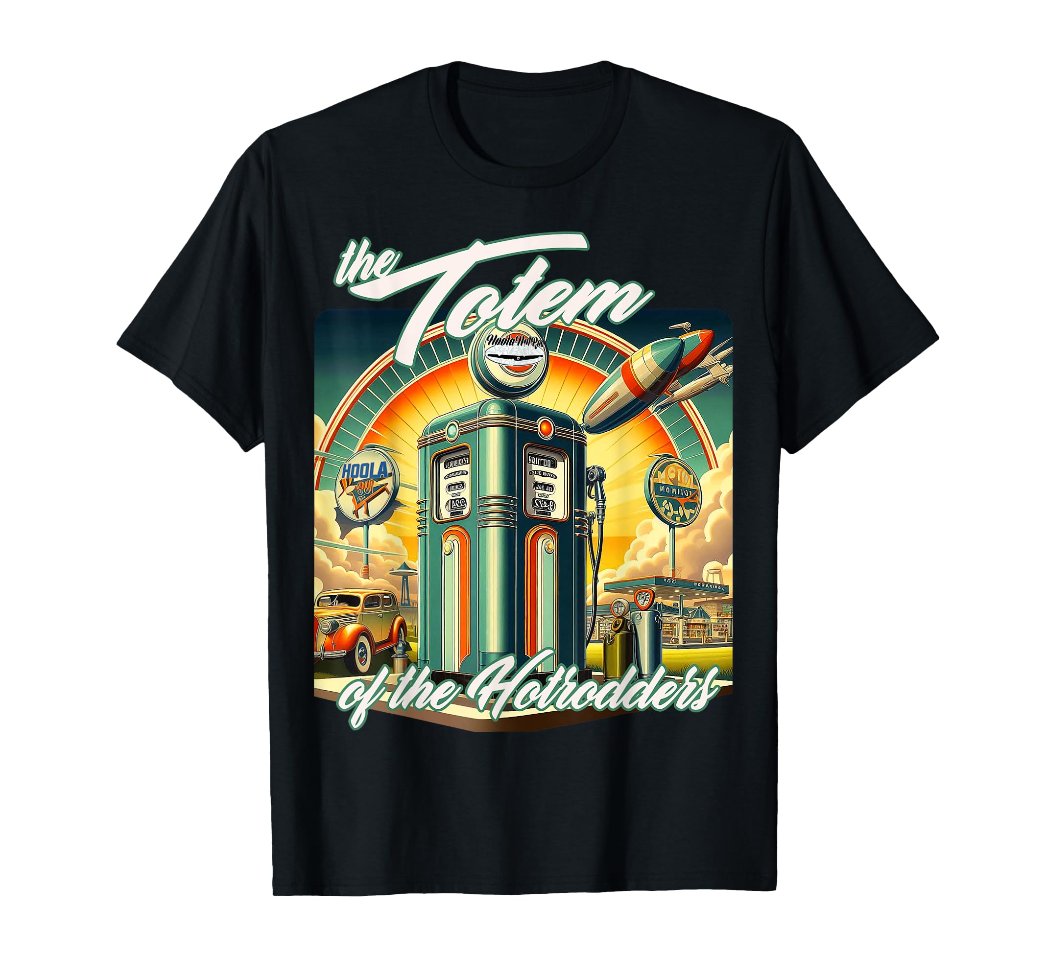 Gas Station Hotrod 1950S Hotrodder T-Shirt - Custom Art Print Unisex - T-Shirt, Sweatshirt, Hoodie