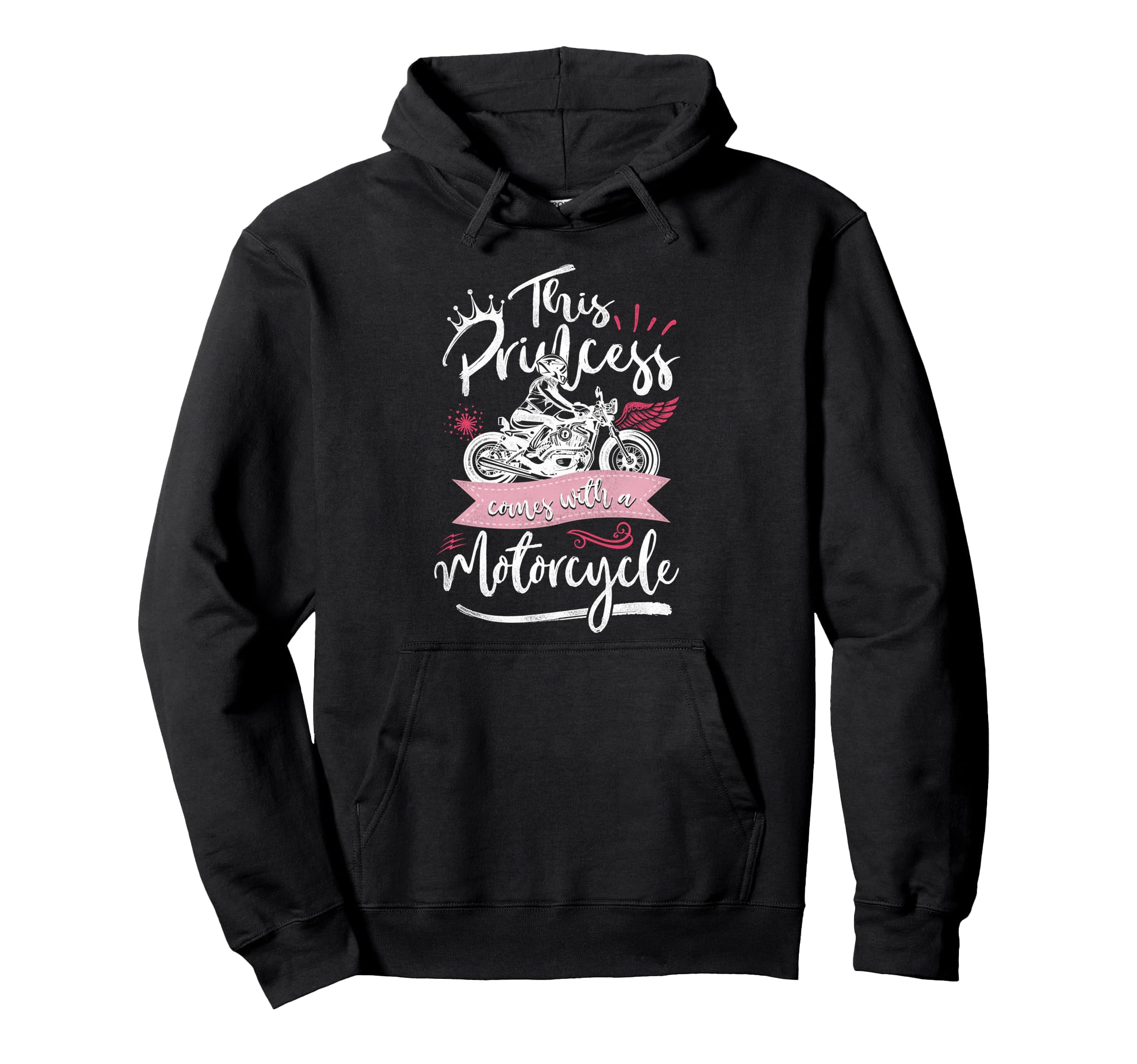 Motorcycle Biker Female This Princess Hoodie - Minimalist Print for Adults - T-Shirt, Sweatshirt, Hoodie