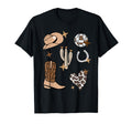 Cowboy Hat Boot Disco Ball Pattern T-Shirt - Graphic Print for Adults - T-Shirt, Sweatshirt, Hoodie