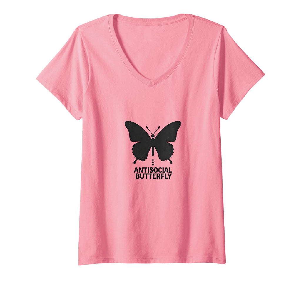 Womens Antisocial Butterfly Minimalist T-Shirt - Trendy Graphic for Adults - T-Shirt, Sweatshirt, Hoodie