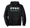 Stay Positive 80S Striped Typography Hoodie - Unique Graphic Unisex - T-Shirt, Sweatshirt, Hoodie