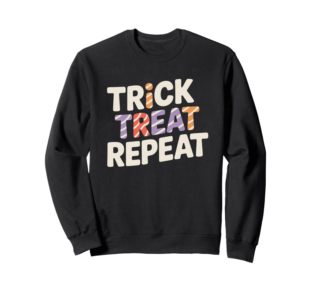 Trick Treat Repeat Halloween Sweatshirt - Aesthetic Graphic for Adults - T-Shirt, Sweatshirt, Hoodie