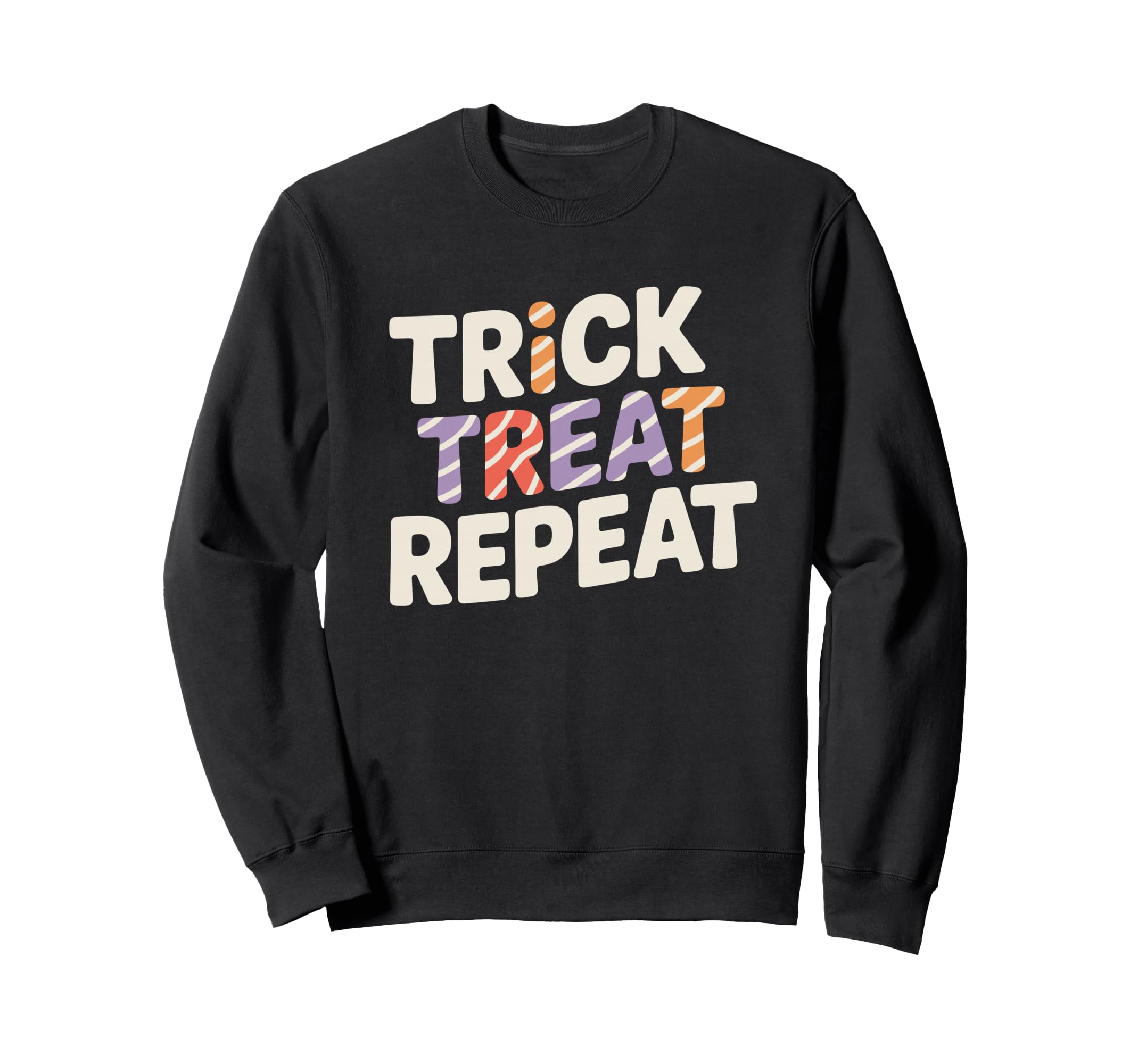 Trick Treat Repeat Halloween Sweatshirt - Aesthetic Graphic for Adults - T-Shirt, Sweatshirt, Hoodie