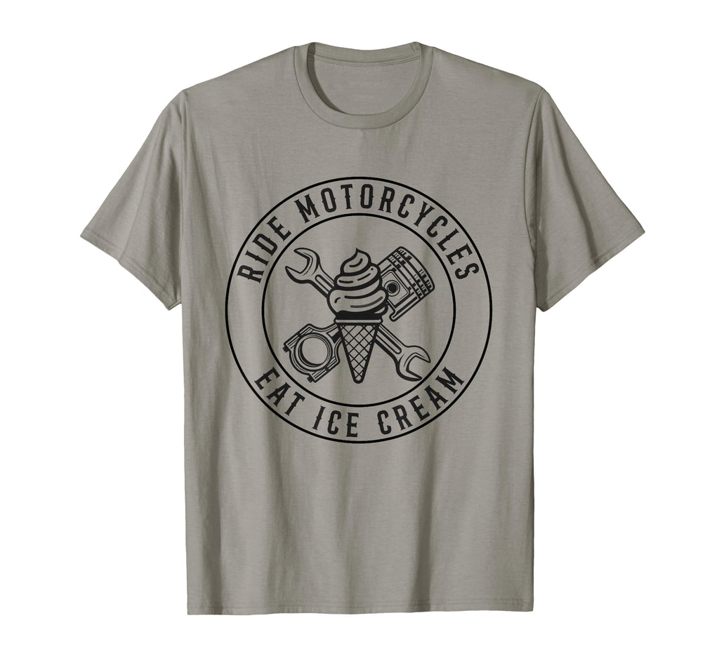 Ride Motorcycles Eat Ice Cream Funny T-Shirt - Minimalist Print for Adults - T-Shirt, Sweatshirt, Hoodie