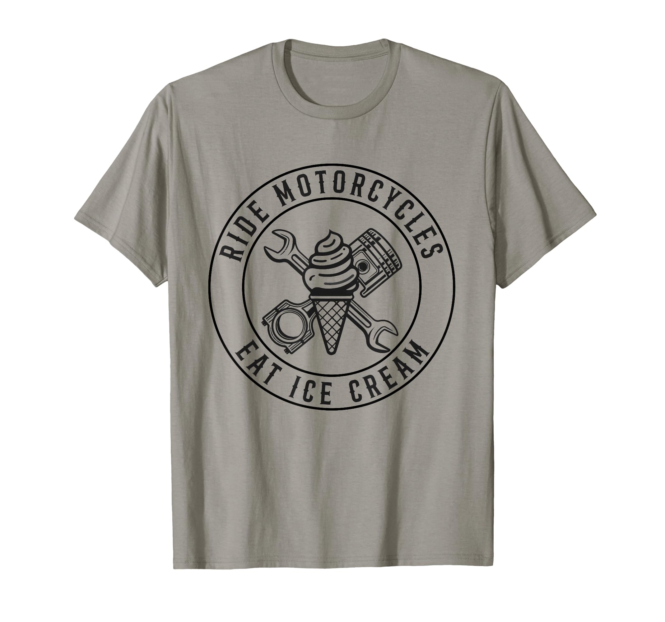 Ride Motorcycles Eat Ice Cream Funny T-Shirt - Minimalist Print for Adults - T-Shirt, Sweatshirt, Hoodie