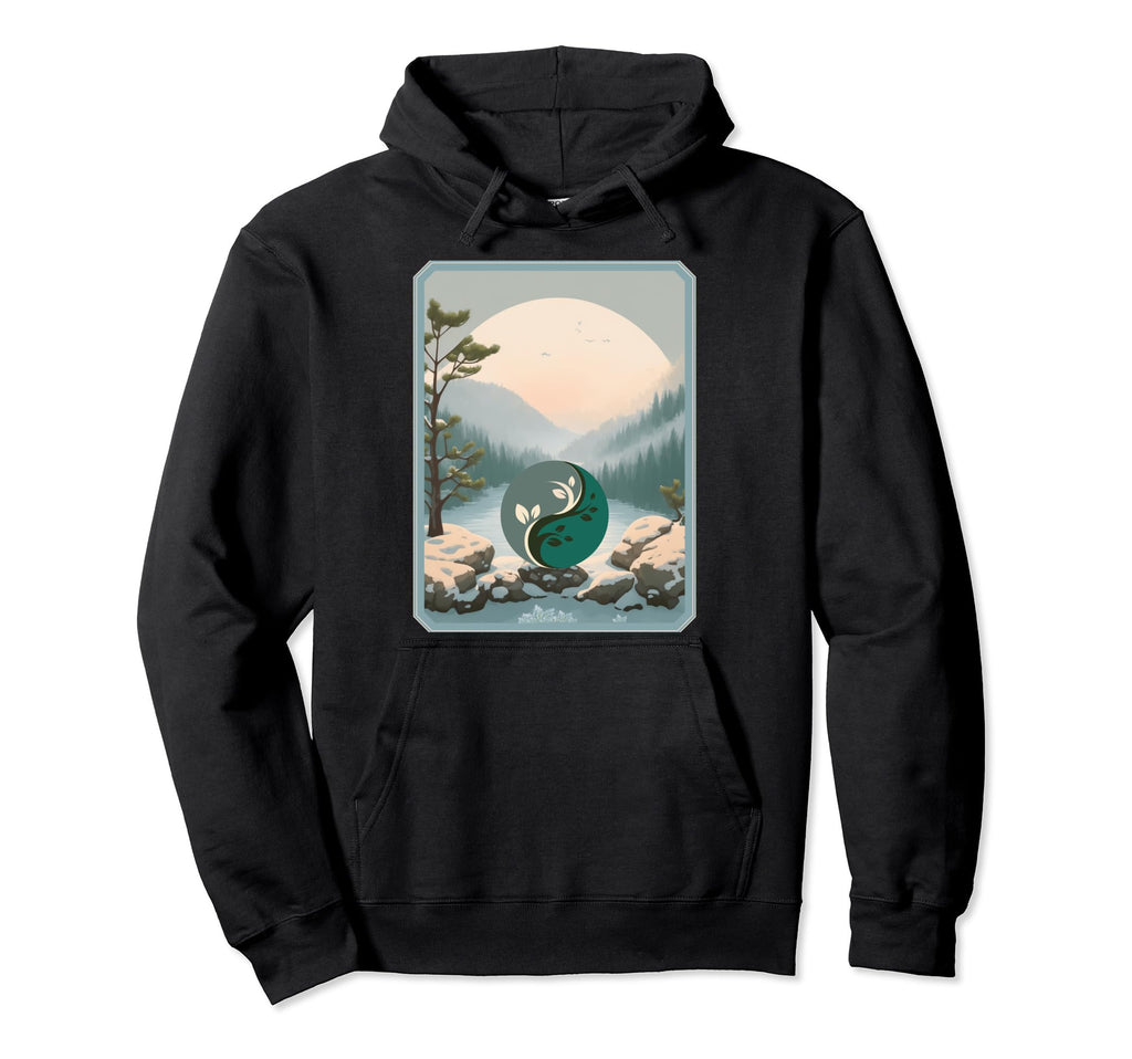 Yin Yang Yoga Mindfulness Peaceful Hoodie - Graphic Print for Adults - T-Shirt, Sweatshirt, Hoodie
