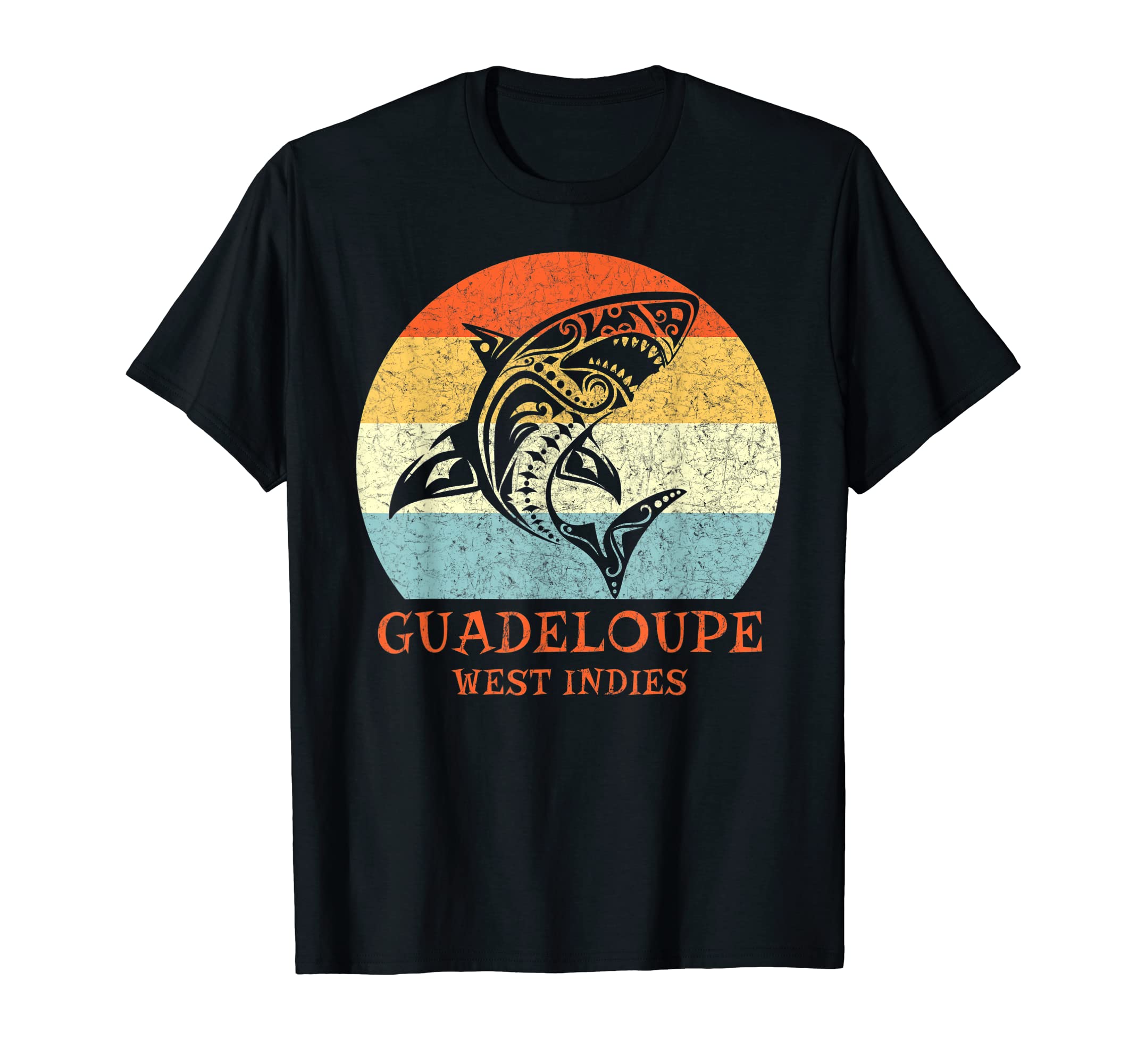 Guadeloupe West Indies Tribal Shark T-Shirt - Aesthetic Graphic Men Women - T-Shirt, Sweatshirt, Hoodie