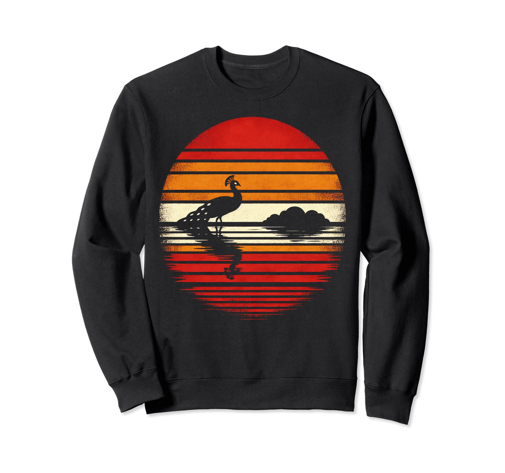 Peacock Bird Sunset Safari 70S Sweatshirt - Unique Graphic Men Women - T-Shirt, Sweatshirt, Hoodie