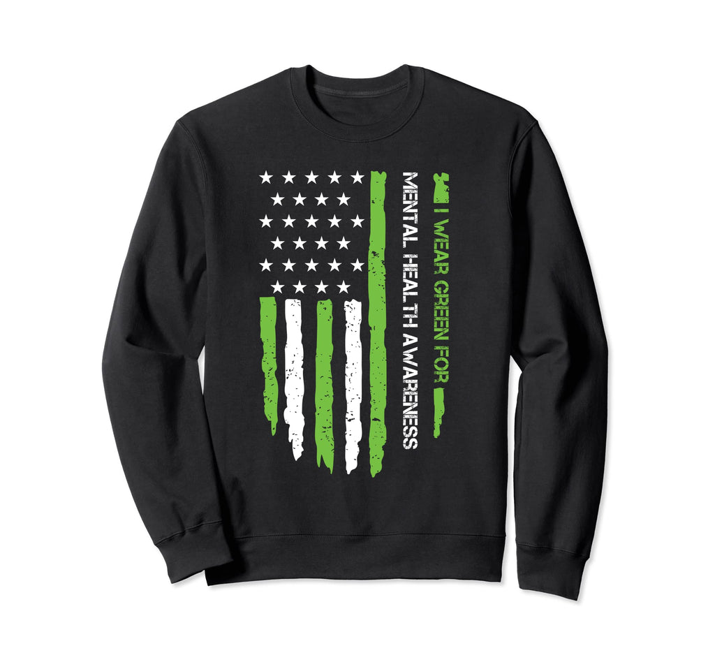 I Wear Green Mental Health Sweatshirt - Aesthetic Graphic Men Women - T-Shirt, Sweatshirt, Hoodie