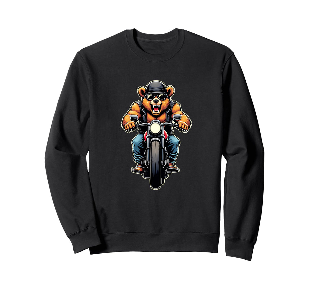 I Love Muscle Motorcycle Bear Sweatshirt - Aesthetic Graphic Men Women - T-Shirt, Sweatshirt, Hoodie