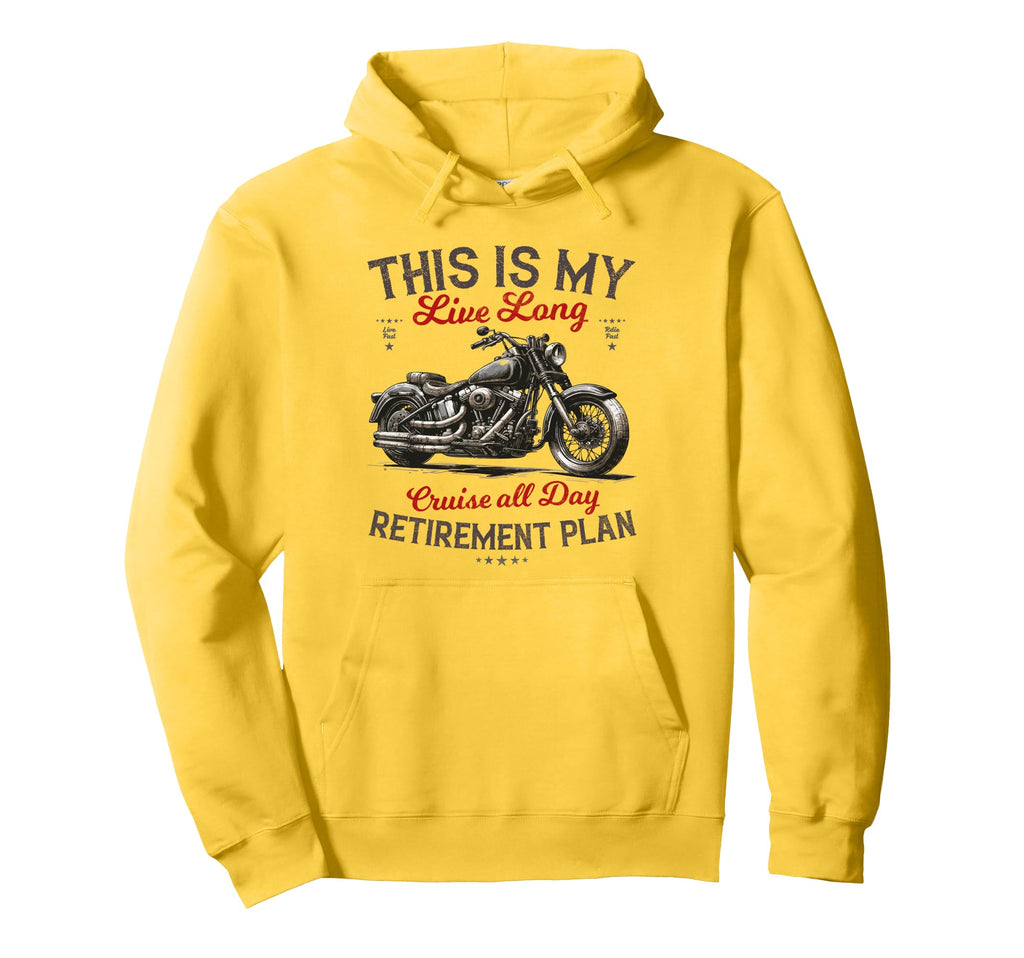 Motorbike Retirement Plan Retired Grandad Hoodie - Trendy Graphic Unisex - T-Shirt, Sweatshirt, Hoodie