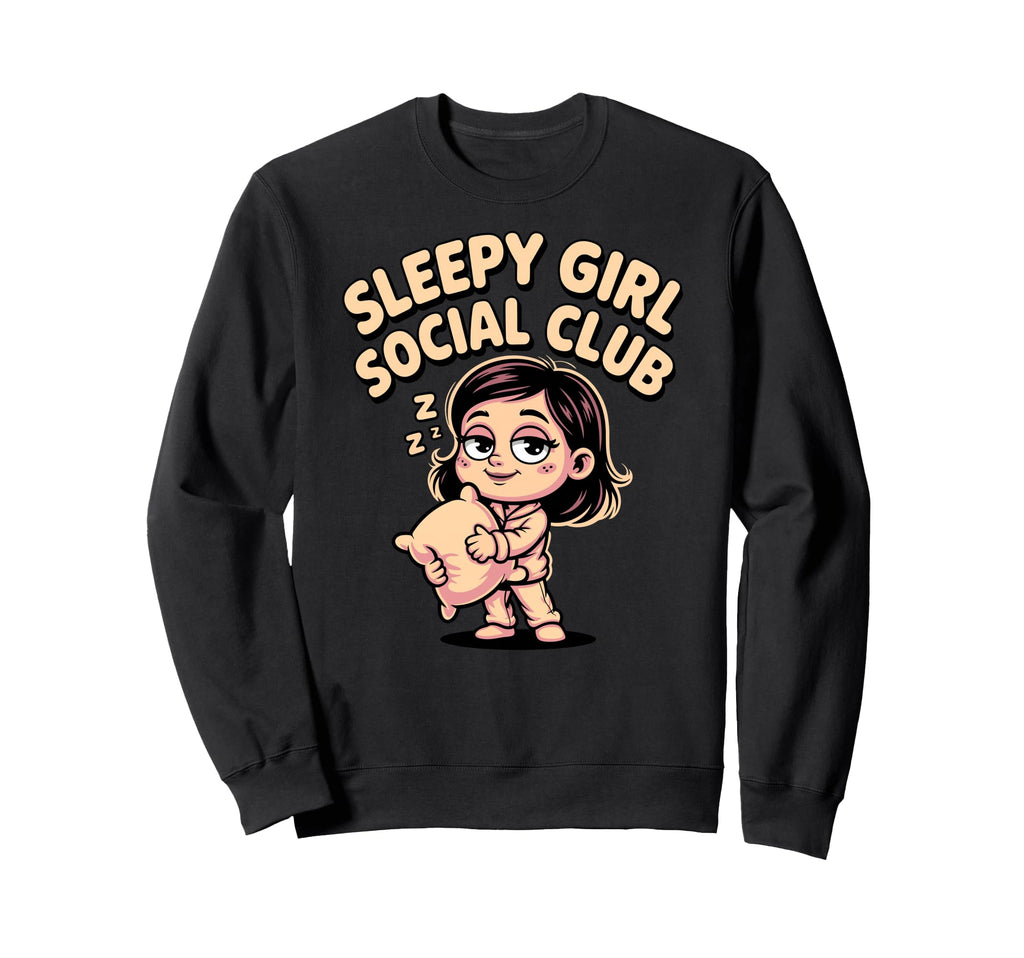 Sleepy Social Club Cozy Aesthetic Sweatshirt - Graphic Print for Adults - T-Shirt, Sweatshirt, Hoodie