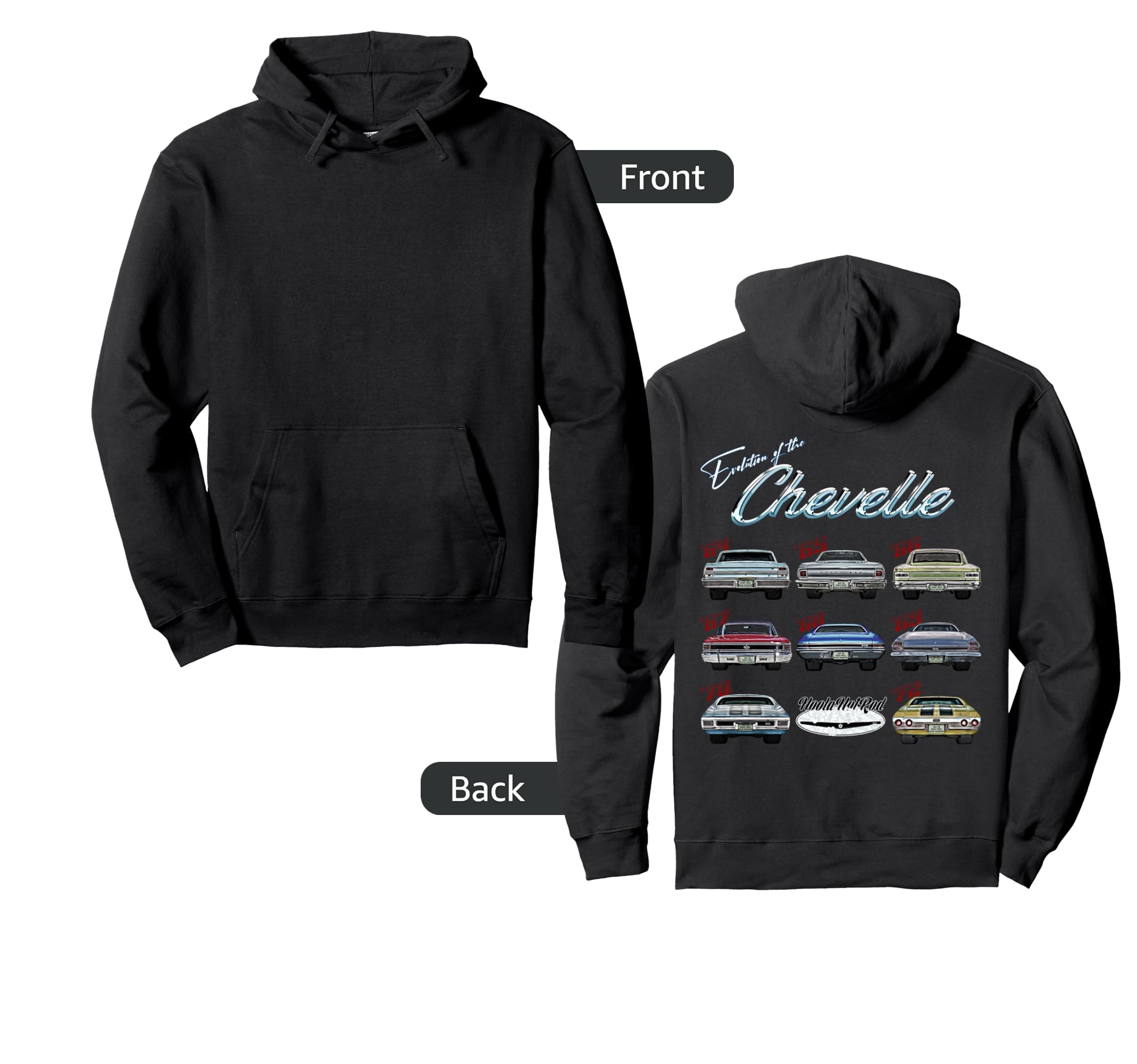 Evolution Chevelle Ss Hotrod Muscle Car Hoodie - Trendy Graphic for Adults - T-Shirt, Sweatshirt, Hoodie
