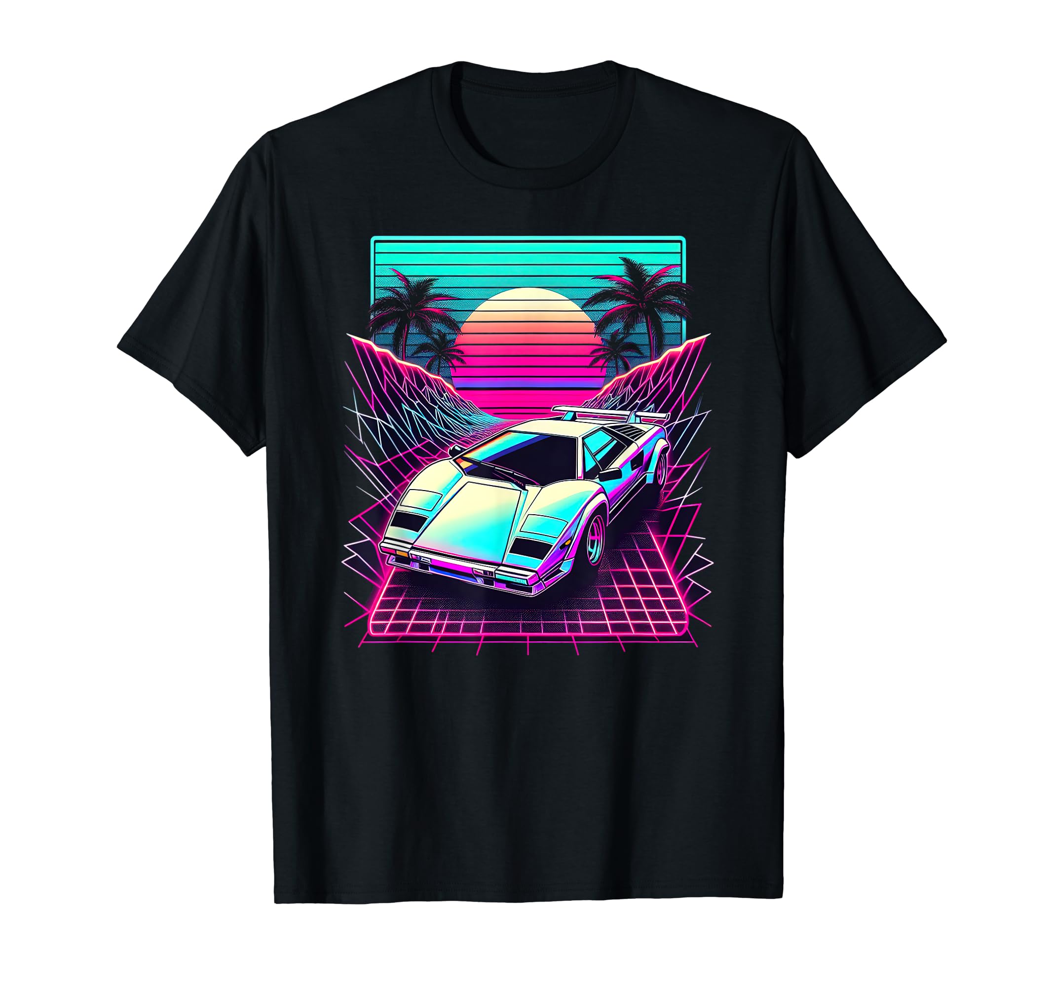 Synthwave Supercar Retrowave 80S Sports T-Shirt - Novelty Apparel Unisex - T-Shirt, Sweatshirt, Hoodie