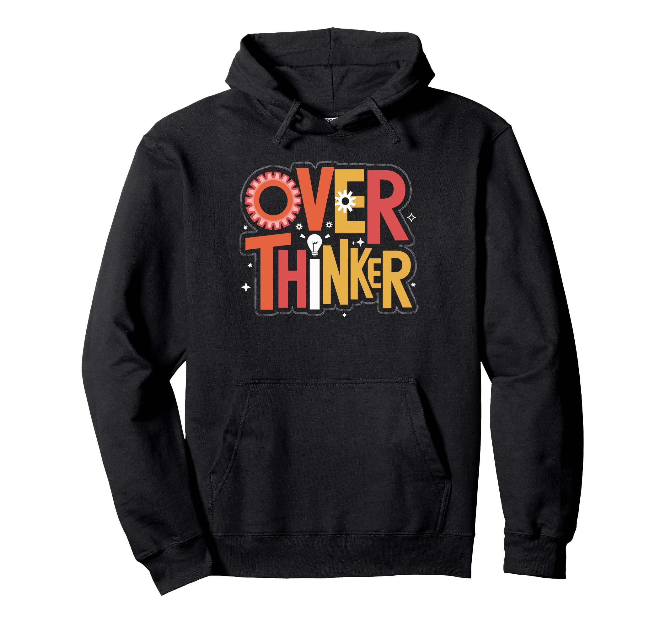 Overthinker Gear Light Overthinking Mind Hoodie - Unique Graphic for Adults - T-Shirt, Sweatshirt, Hoodie
