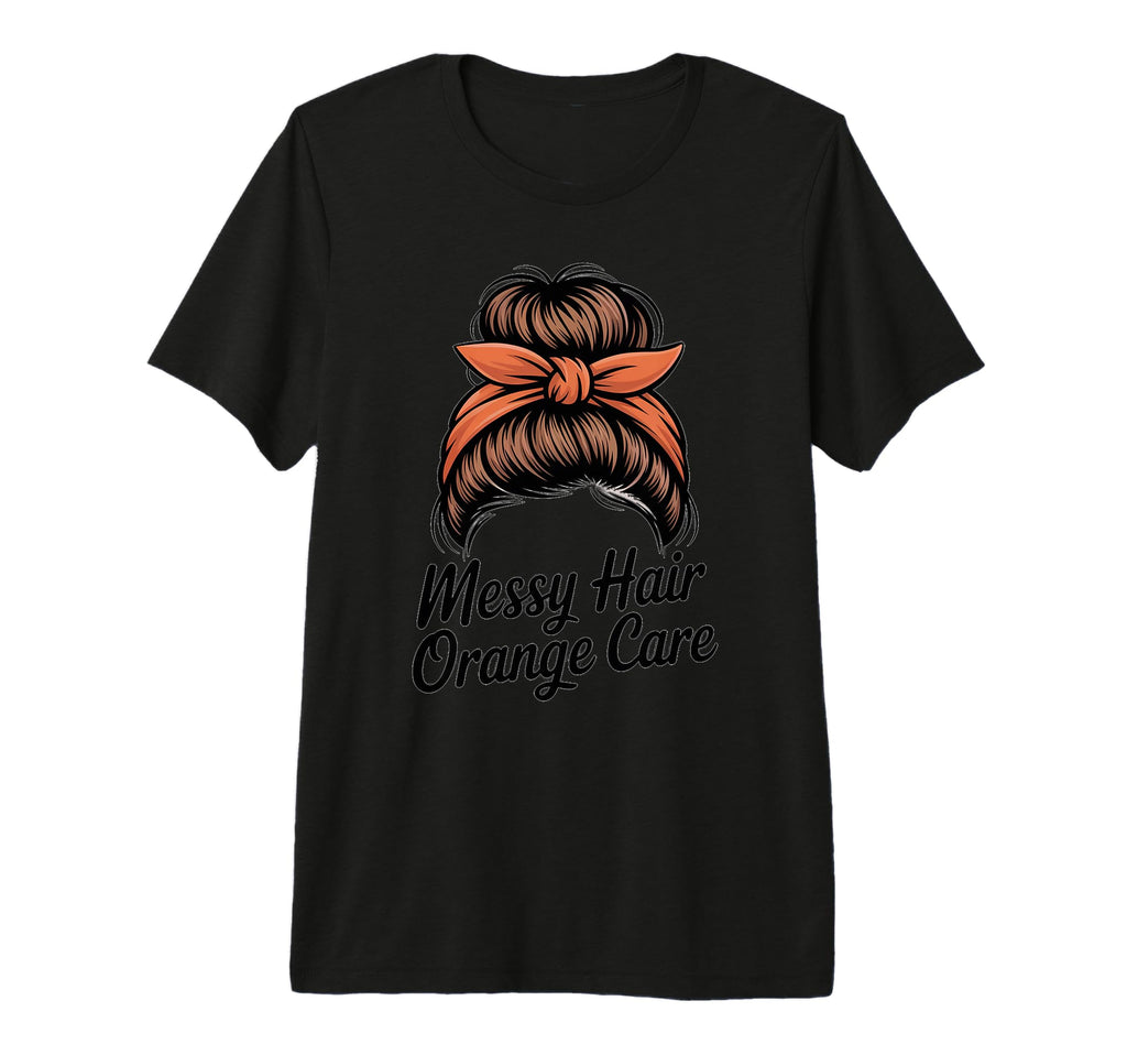 Messy Hair Orange Care Line Art T-Shirt - Graphic Print for Adults - T-Shirt, Sweatshirt, Hoodie