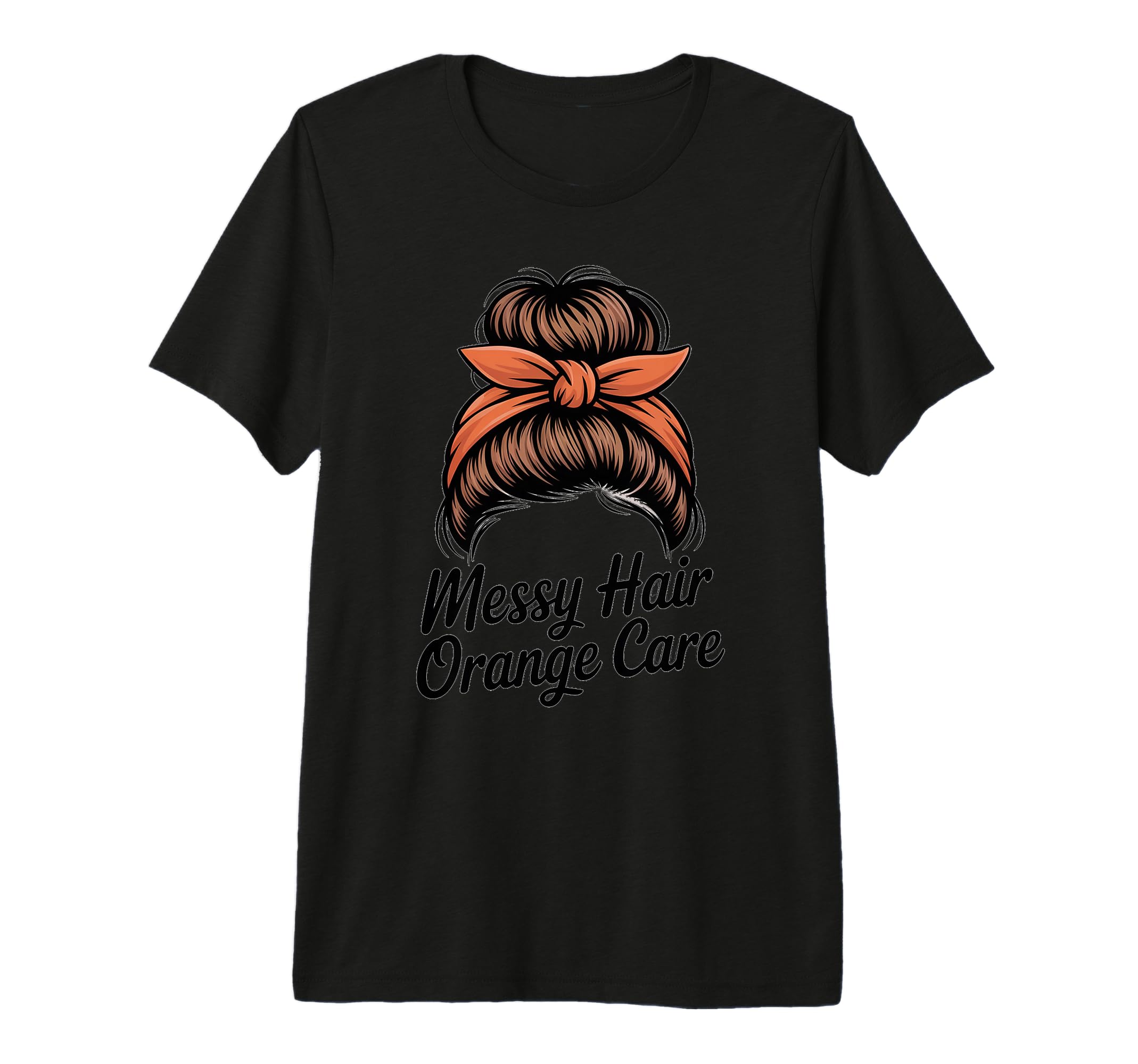 Messy Hair Orange Care Line Art T-Shirt - Graphic Print for Adults - T-Shirt, Sweatshirt, Hoodie